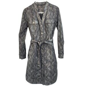 White House Black Market Gray Long Sleeve Dress